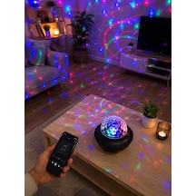 Bluetooth Müzikli Disko Işığı Rgb Parti Projektörü Dahili Hoparlör Usb Micro Sd Destekli - Lisinya