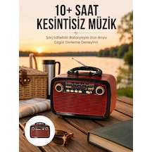 Bluetooth Hoparlör Ahşap Renk Vintage Işıklı Nostaljik Radyo Fm Ahşap Görünümlü Yeni Nesil - Lisinya