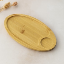 Bambu Oval 2 Bölmeli Mini Servis Tepsisi 25x14x1.4 Cm Çok Renkli