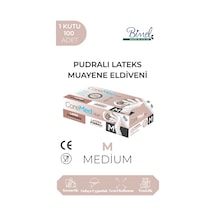 Lateks Pudralı Muayene Eldiveni M-1 Paket 100'lü