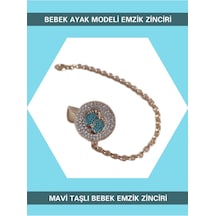 Sahi Aksesuar Bebek Ayak Modeli Emzik Zinciri Bezyı364 Mavi