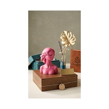 Kapalı Gözlü Kadın Dekoratif Biblo, Figür Minimalist, Pinterest Ev Dekoru Pembe
