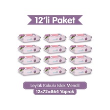 Leylak Kokulu Islak Mendil 864 Yaprak 12x72 Koli 1000'li Set