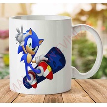 A2567 Sonic İki Tarafı Baskılı Kupa Bardak.jpg Çok Renkli