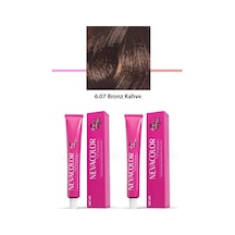 2 Li Set Premium 6.07 Bronz Kahve - Kalıcı Krem Saç Boyası 2 X 50 G Tüp Standart