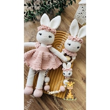 Amigurumi Çiçek Taçlı Tavşan 3'lü Set