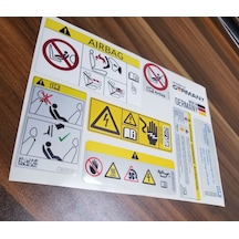 2 Set Airbag Hava Yastığı Ve Motor Uyarı Sticker