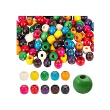 Renkli Ahşap Boncuk 8mm 150 Li 1 Paket Renkli Ahşap Boyalı Yuvarlak Doğal Boncuklar Saç Takı Tasarım Ektinlik Kreş Okul 000 Açık Krem