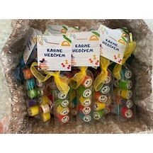 Çok Renkli Karışık Desenli Parmak Şeker 24 Adet 0