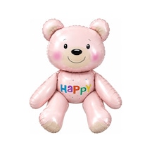 Happy Pembe Ayıcık Folyo Balon