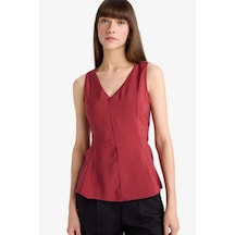 Defacto V Yaka Modal Kolsuz Bluz G2687ax25wnbr285 Bordo