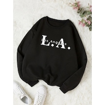 Startmore Unisex Los Angeles Baskılı Oversize Bisiklet Yaka Sweatshirt Siyah Siyah Startmore Unisex Los Angeles Baskılı Oversize Bisiklet Yaka Sweatshirt Siyah Siyah