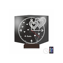 Luvivia Sevgiliye Hediye Kalp V2 Kişiye Özel Saatli 3d Lamba - Masa Gece Lambası