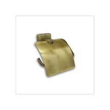 İsaoğlu Yapı Antik Gold Tuvalet Kağıtlığı Kapaklı Tuvalet Kağıtlık Mat Antik Gold Pirinç Gold