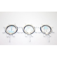 Ahşap Marin Dümenli Askılık Renkli