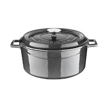 Lava Metal Premium Serisi - Döküm Yuvarlak Tencere, 28 Cm, Majolik Gri Genel