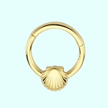 Altın Halka Piercing Istiridye 14 Ayar Altın