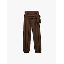 Koton Modal Kumaş Bağlama Detaylı Balon Kesim Şalvar Pantolon Kahverengi 6sak40419pw Kahve