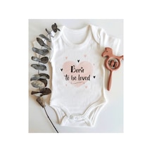 Babylimon Born To Be Loved Yazılı Kısa Kol Organik Bebek Body Beyaz - 132150688 Beyaz