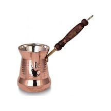 Turna Bakır Sultan Cezve 4 No Kalın Ahşap Kulp 5 Fincan Makine D