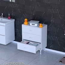 Modilayn Söke 3'lü Çekmeceli Banyo Dolabı 65 X 75 X 32,5 Cm Lik Çok Yönlü Kullanım Çekmeceler Sayesinde Banyonuz Daha Düzenli. Beyaz