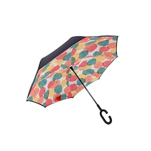 Kadın Şemsiye Ters Şemsiye Renkli Yaprak