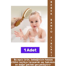 Bebek Hassas Cilt İçin Banyo Saç Bakım Tarak Fırça Organik Keçi Kılı Ahşap Saplı Bebek Banyo Tarağı