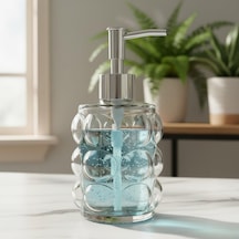 Bubble Cam Sıvı Sabunluk - 450 Ml Kabartmalı Şık Banyo Ve Mutfak Sabunluğu 7x12 Cm 5067 - Şeffaf Çok Renkli