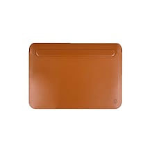 Wiwu Skin Pro MacBook Pro 14 2021 A2442 uyumlu Çanta & Stand & Kılıf PU Deri Mıknatıslı Kapak ZORE-219949 Kahverengi