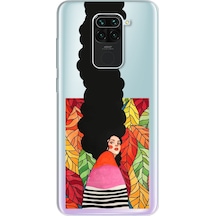Redmi Note 9 Uzun Saçlı Helena Tasarımlı Süper Şeffaf Telefon Kılıfı Çok Renkli