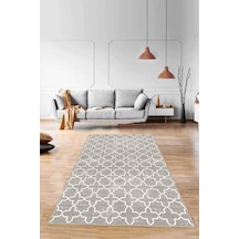 Bej Spor Kaymaz Tabanlı Makinede Yıkanabilir Halı Mo08n11