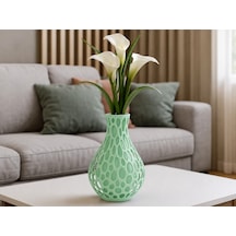3d Baskı Petek Dokulu Vazo - Delikli Dekoratif Vazo-mint Çok Renkli