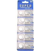 Supex Cr1220 3v Lityum Düğme Pil - 5'li Kart