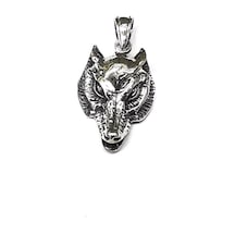 Omar Silver Unisex Kurt Kafası Kolye Ucu Oksitli Gümüş Oksitli Ko (513867931)