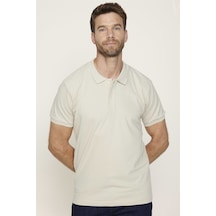 Tudors Slim Fit Plain Pique T-Shirt Tişört - Tudors-26805-Taş