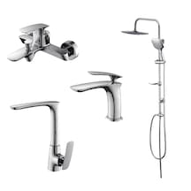 Newarc Slim121521-12 Lavabo Banyo Evye Bataryası Duş Ünitesi Set