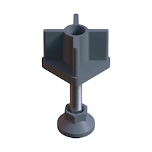 Cateksss 50x50 Mm Plastik Rotil Ayak - Profil Ayağı Tezgah Ayarlı Ayak Gri - 48 Li Paket