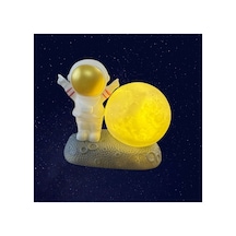 Astronot Ay Dekoratif Gece Lambası Sarı