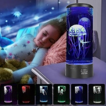 Led Denizanası Lambası, Akvaryum Tarzı Gece Lambası Çok Renkli