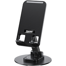 Cbtx Wekome S102 Masaüstü Döner Telefon Standı Alüminyum Alaşımlı Katlanır Mini Tablet Tutucu - Siyah