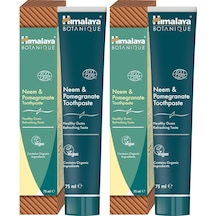 Himalaya Botanique Diş Macunu 75 Ml Ecocert Sertifikalı Organik Bileşenler, Neem, Nar Florür Ve Gluten İçermez 2 Paketi