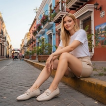 Aska Shoes Günlük Tokalı Babet 2025aska006 Bej