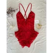 Mh Moony Homewears Premium Kırmızı Tulum Kırmızı