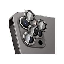 Apple Uyumlu   iPhone 12 Pro Max 3D Metal Çerçeveli Kamera Lens Koruyucu (484505230)
