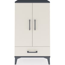 Arges Komodin 3 Raflı Tek Çekmeceli 2 Kapaklı 60x30x106 Antra... Antrasit
