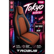 Dacia Logan 2004 Ve Sonrası Ortopedik Tay Tüyü Koltuk Kılıfı Tokyo Serisi Taba Siyah
