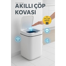 20 Litre Sensörlü Akıllı Çöp Kovası Uv Işıklı Sessiz Otomatik Kapaklı Ev Ofis Kullanımı