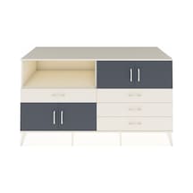 Kronos Konsol 2 Raflı 4 Çekmeceli 4 Kapaklı 176x59x99 Aytaşı-antrasit/aytaşı Antrasıt/aytası - Aytası