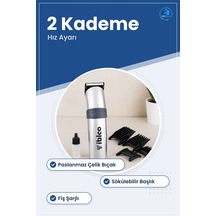 Saç Ve Sakal Tıraş Makinesi 2 Kademeli Hız Fişli Paslanmaz Çelik