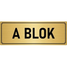 Metal Yönlendirme Levhası, Departman Kapı İsimliği A Blok 7x20 cm Altın Renk